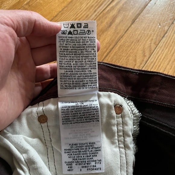 Maroon Levi’s 501 XX Shrink-to-Fit Jeans - Picture 6 of 13